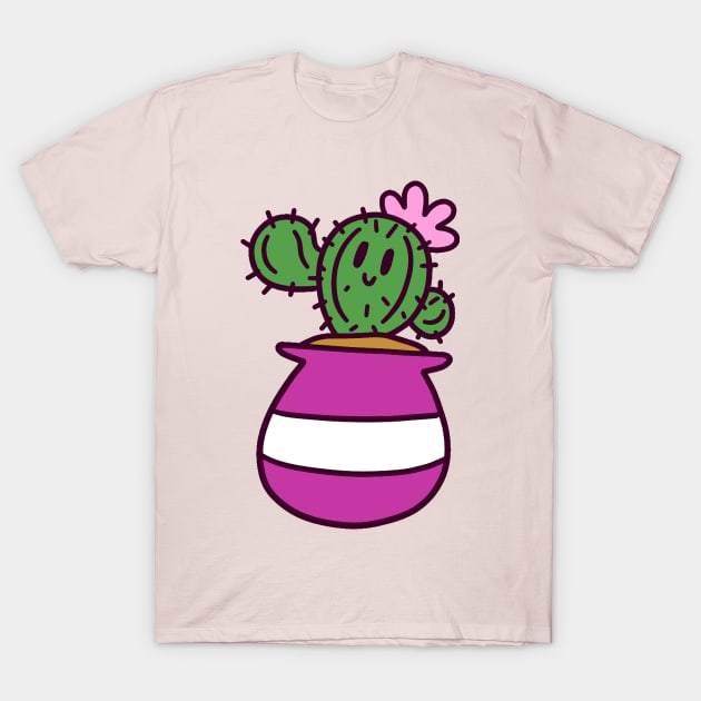 Potted Flower Cactus T-Shirt by saradaboru